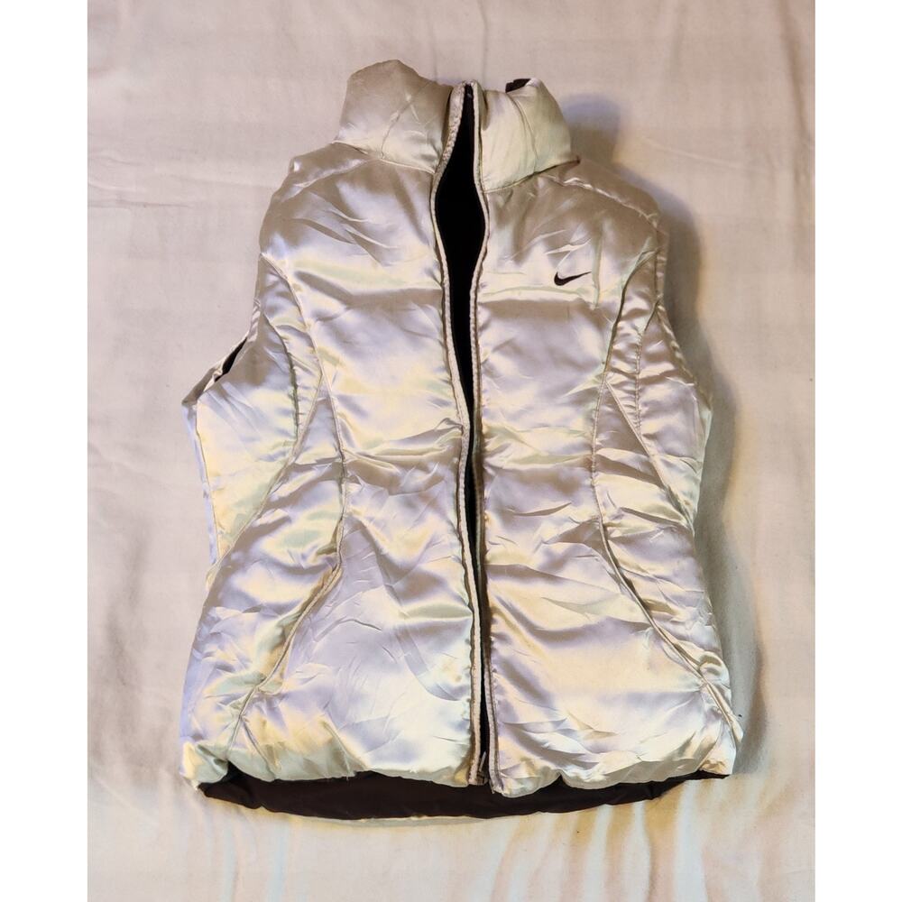 Nike Y2K Reversible Down Puffer Vest White Silver Women's Small